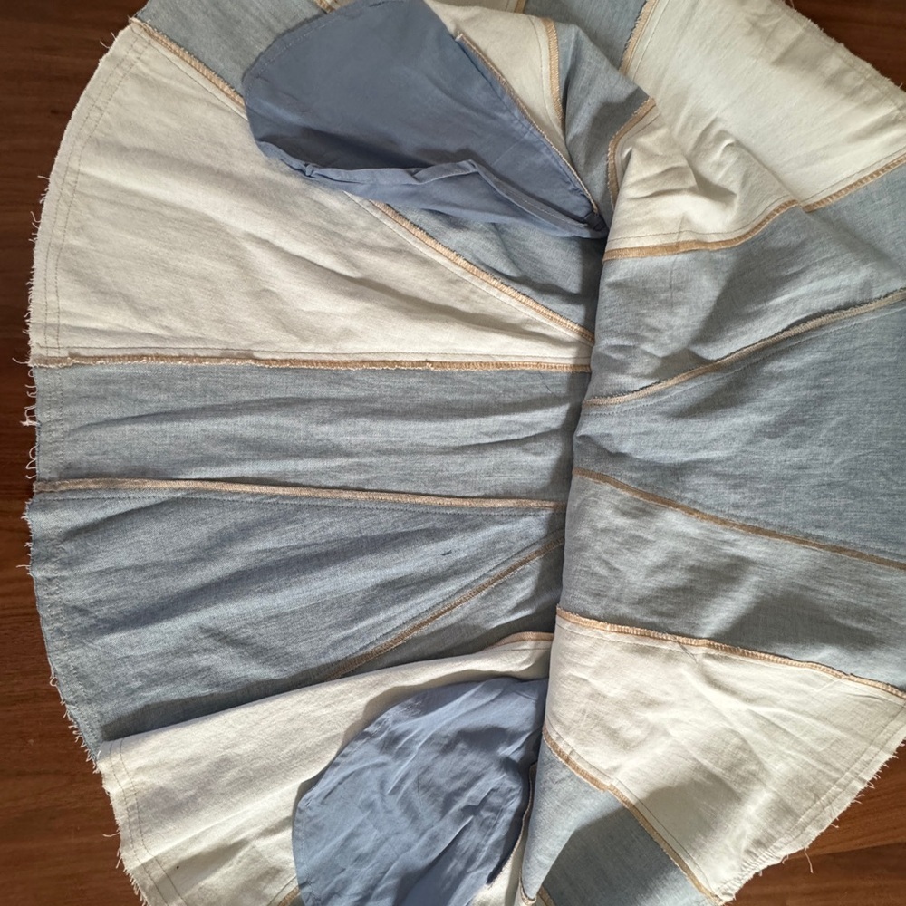 Pilcro Strapless Blue and Cream Dress - Picture 11 of 14